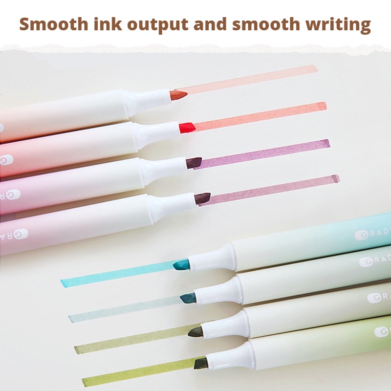 Bộ 4 Bút Đánh Dấu 12 Màu Pastel Đa Năng Dùng Vẽ Tranh Cho Nữ Sinh