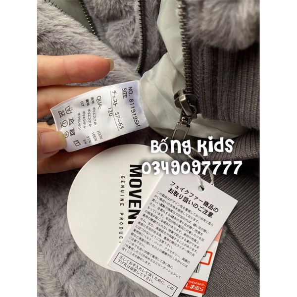 Áo Khoác Lông Bé Gái Đáp Chữ Xuất Nhật