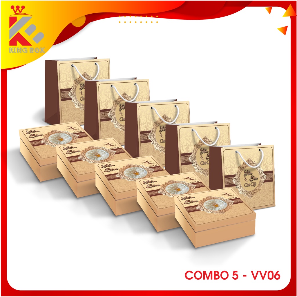 Hộp đựng yến sào 100g KINGBOX mẫu mới (không hộp đường)