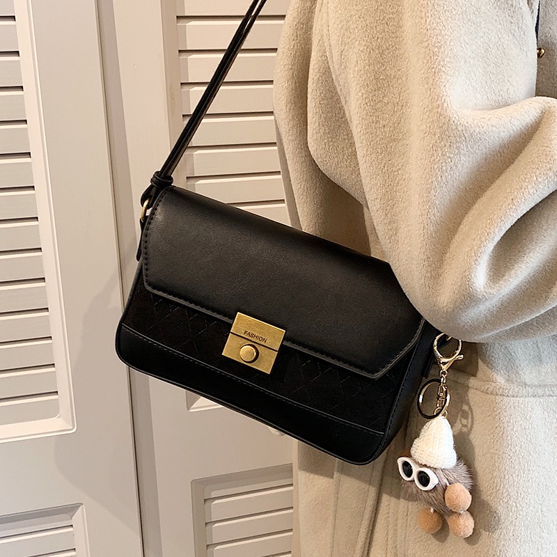 Túi Đeo Chéo Khóa Bấm Phong Cách Đường Phố Cổ Điển Thời Trang Cho Nữ