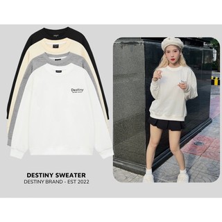 Sweater local brand logo basic destiny nỉ chân cua