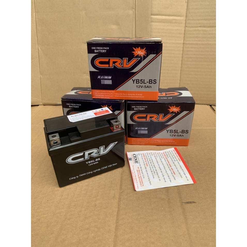 Bình ắc quy khô NHẬT BẢN CRV-YB5L- 12V-5Ah cho xe máy WAVE RS100, RS110, Airblade | AIR BLADE 110, EXCITER 135 / 150...