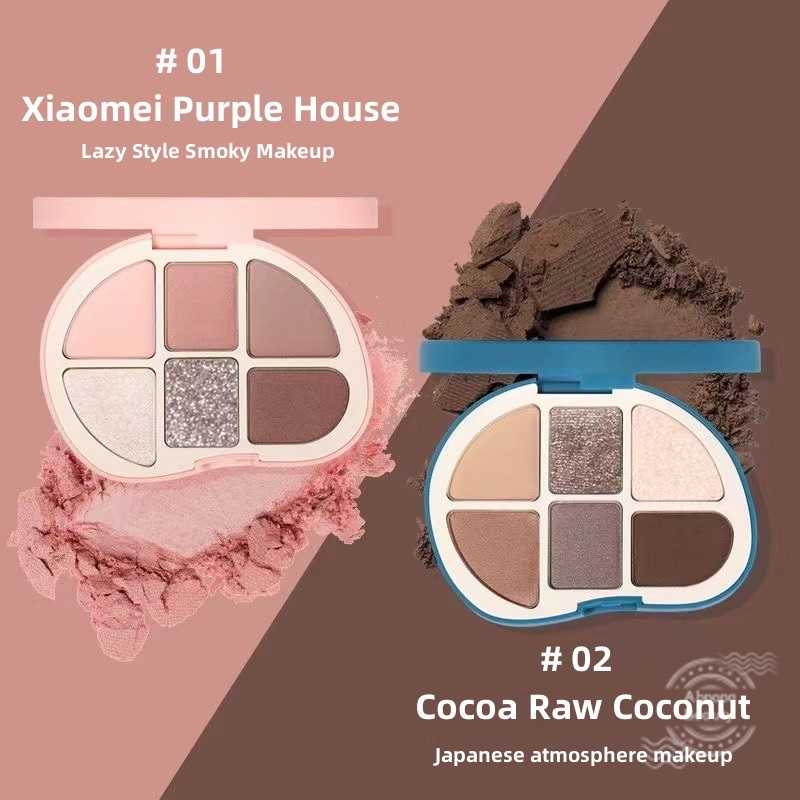 NOVO® 6 màu Bảng phấn mắt sắc độ lấp lánh mềm mượt trang điểm mắt tinh tế không thấm nước 7g