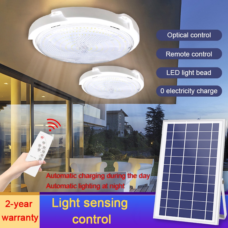 Đèn trần trong nhà LED năng lượng mặt trời Đèn led ốp trần năng lượng mặt trời chống nước chống sét siêu sáng