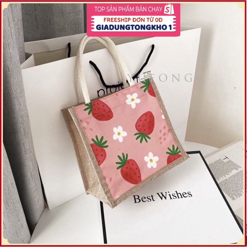 (Bán Buôn Sỉ) Túi cói hoa quả mẫu mới 2022