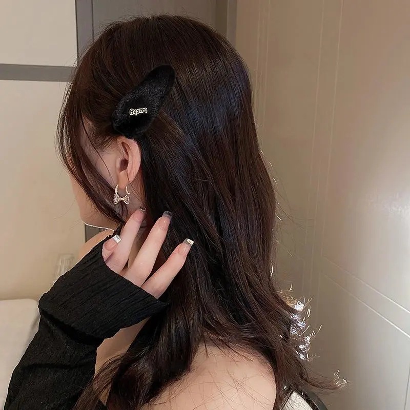 Sét Kẹp Tóc Mái Lông Nhung Gắn Nơ Sang Chảnh Phong Cách Hàn Quốc Dành Cho Bạn Gái