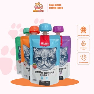 Súp thưởng wanpy nắp vặn 90g thức ăn dinh dưỡng cho mèo