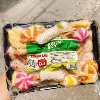 Viên thả lẩu mix 6 vị - khay thả lẩu 10in1 greensky 500gr