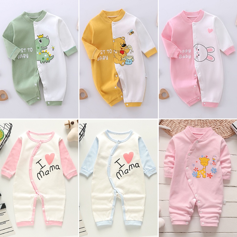 Body dài tay Quảng Châu cho bé trai bé gái bodysuit liền thân 100% cotton hàng xuất Hàn SLT16