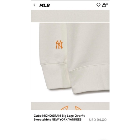 Áo nỉ sweater MLB chính hãng-logo NY/LA