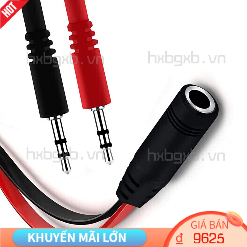 [hxbgxb]3 5mm Female to Dual Male Headphone Mic Audio Y Splitter AUX Cable