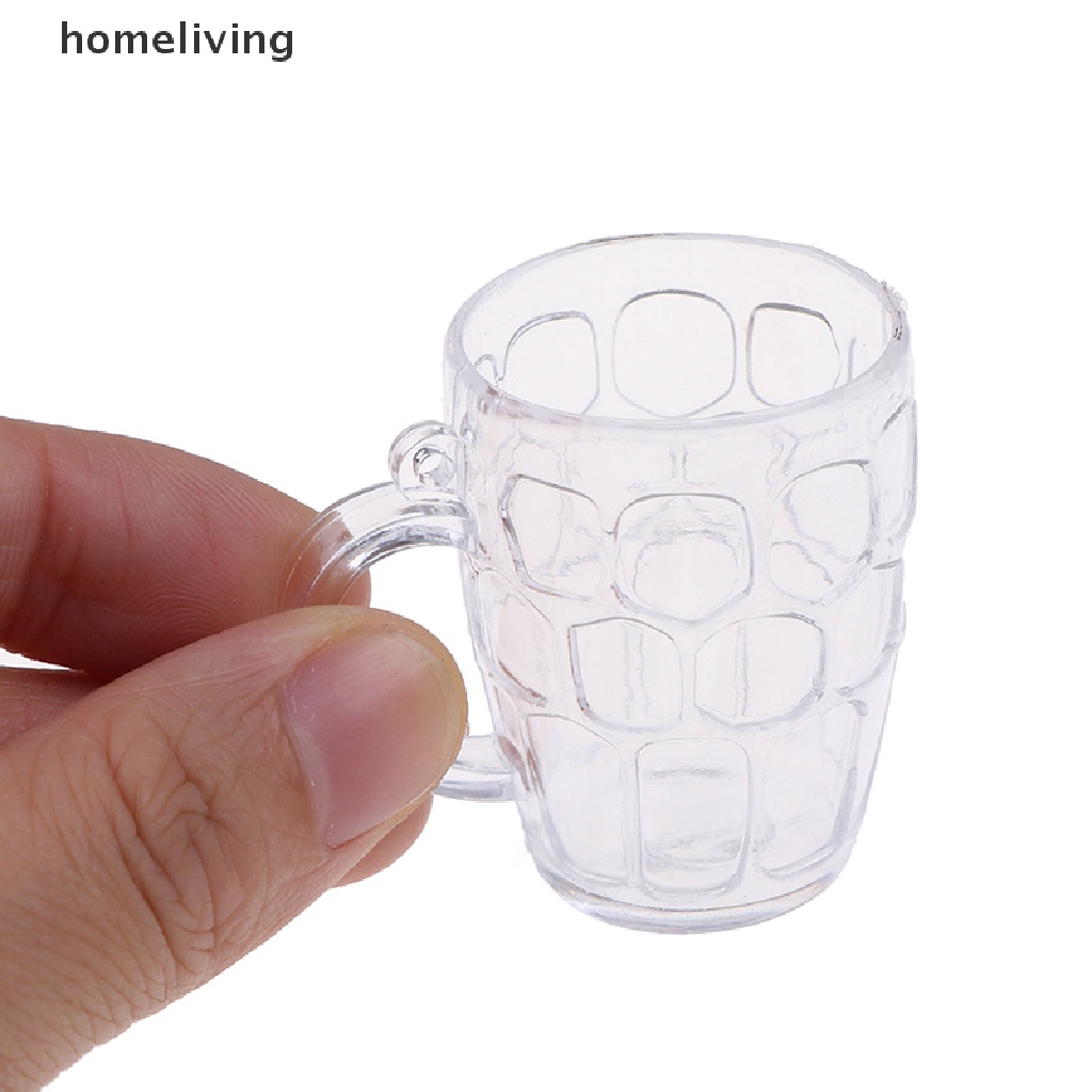 Set 5 Ly Rượu / Bia Bằng Nhựa Trong Suốt Tỉ Lệ 1: 12 Trang Trí Nhà Búp Bê