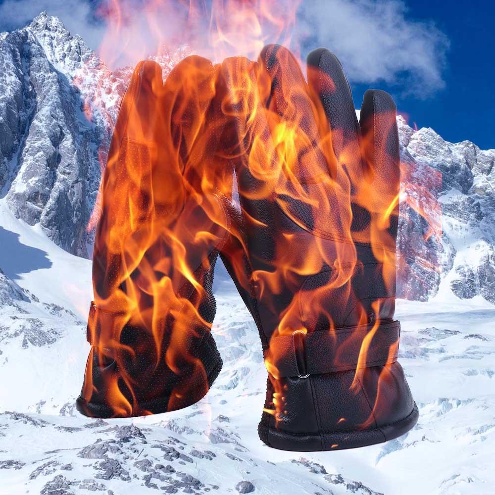 Găng Tay Lái Xe Dày Dặn Màu Đen Có Thể Chạm Màn Hình Cảm Ứng Dành Cho