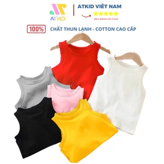 Áo ba lỗ trơn minky mom thun cotton cao cấp cho bé trai bé gái ATKID