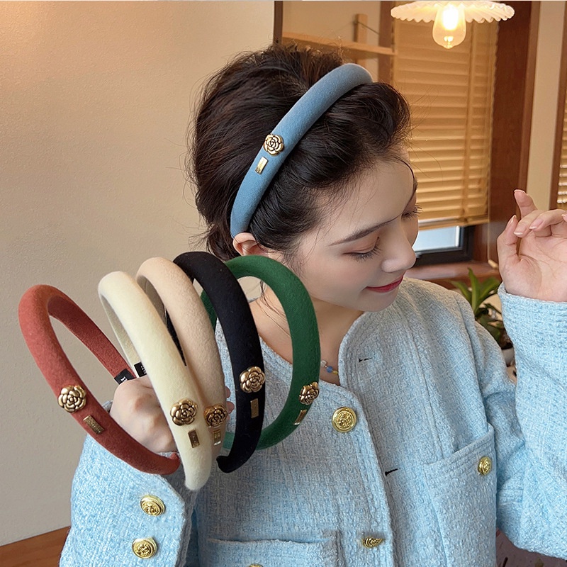 Băng Đô Cài Tóc Bằng Xốp Đàn Hồi Cao Phong Cách Hàn Quốc Ngọt Ngào Thời Trang Cho Nữ