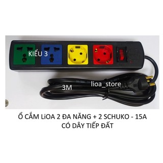 Ổ cắm lioa cho xe điện và phích cắm châu âu -có dây tiếp đất