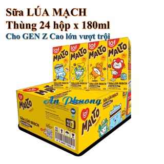 [MUA là có quà] 24 hộp sữa lúa mạch MALTO 180ml 2 vị Socola Bạc hà [nhớ chọn quà SIZE áo nhé khách]