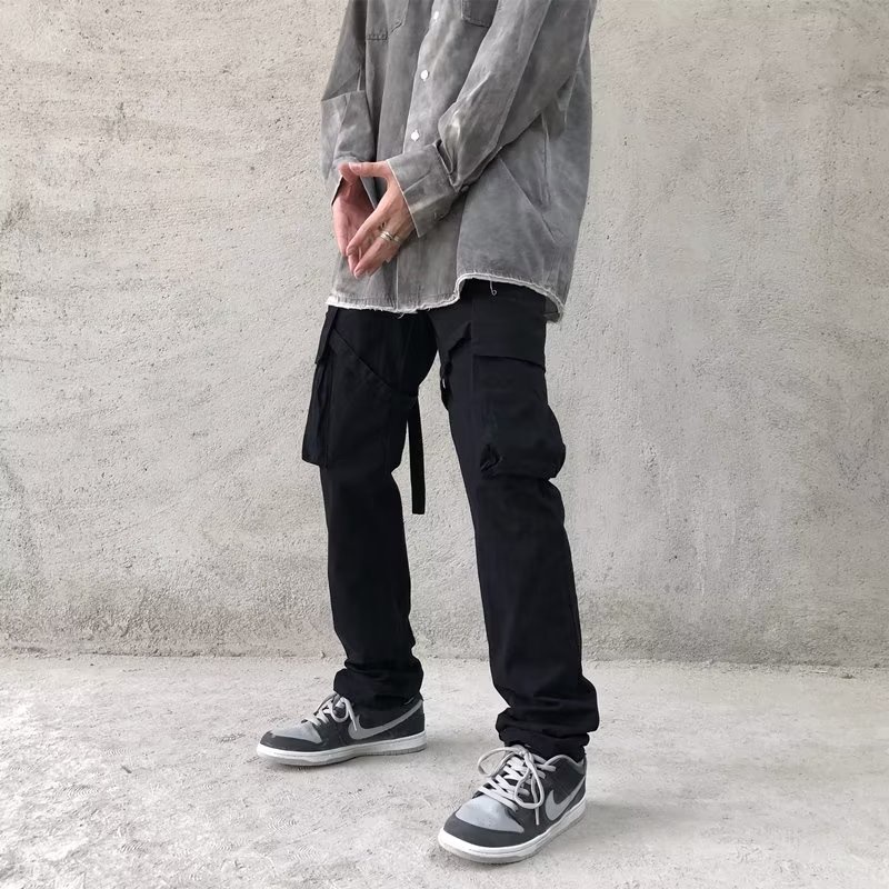 Quần Dài Phối Nhiều Túi Phong Cách hip hop Đường Phố Hàn Quốc Cá Tính Cho Nam