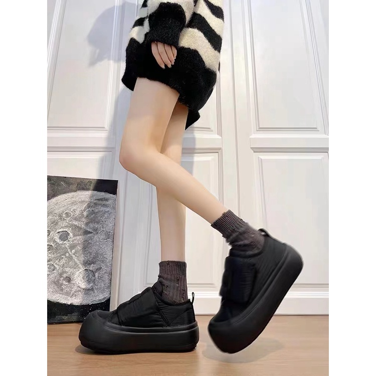 💗Giày thể thao nữ Giày Bánh Mì Khóa Dán Đế Dày Tăng Chiều Cao Mùa Đông Phong Cách Mới 2022 Cho Nữ