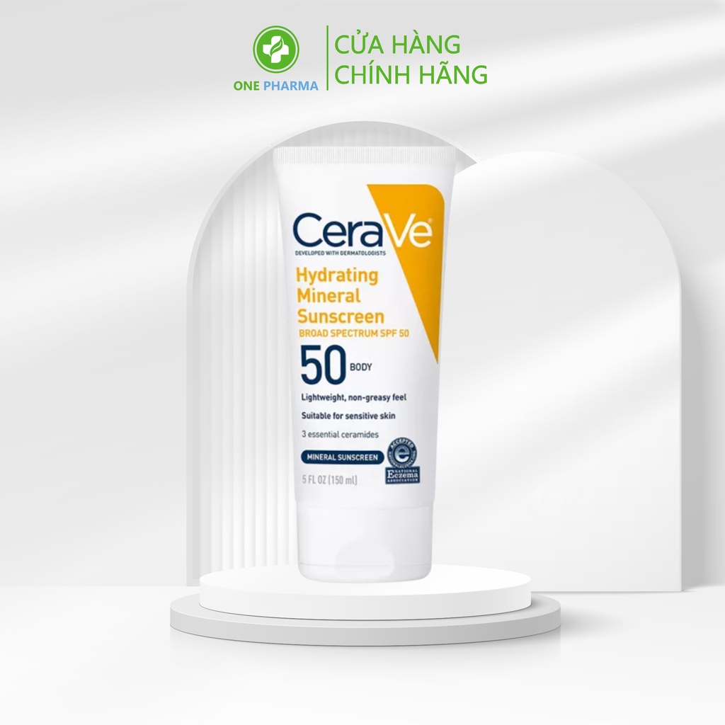 Kem chống nắng dưỡng thể CeraVe Hydrating Mineral Sunscreen SPF 50 150ml