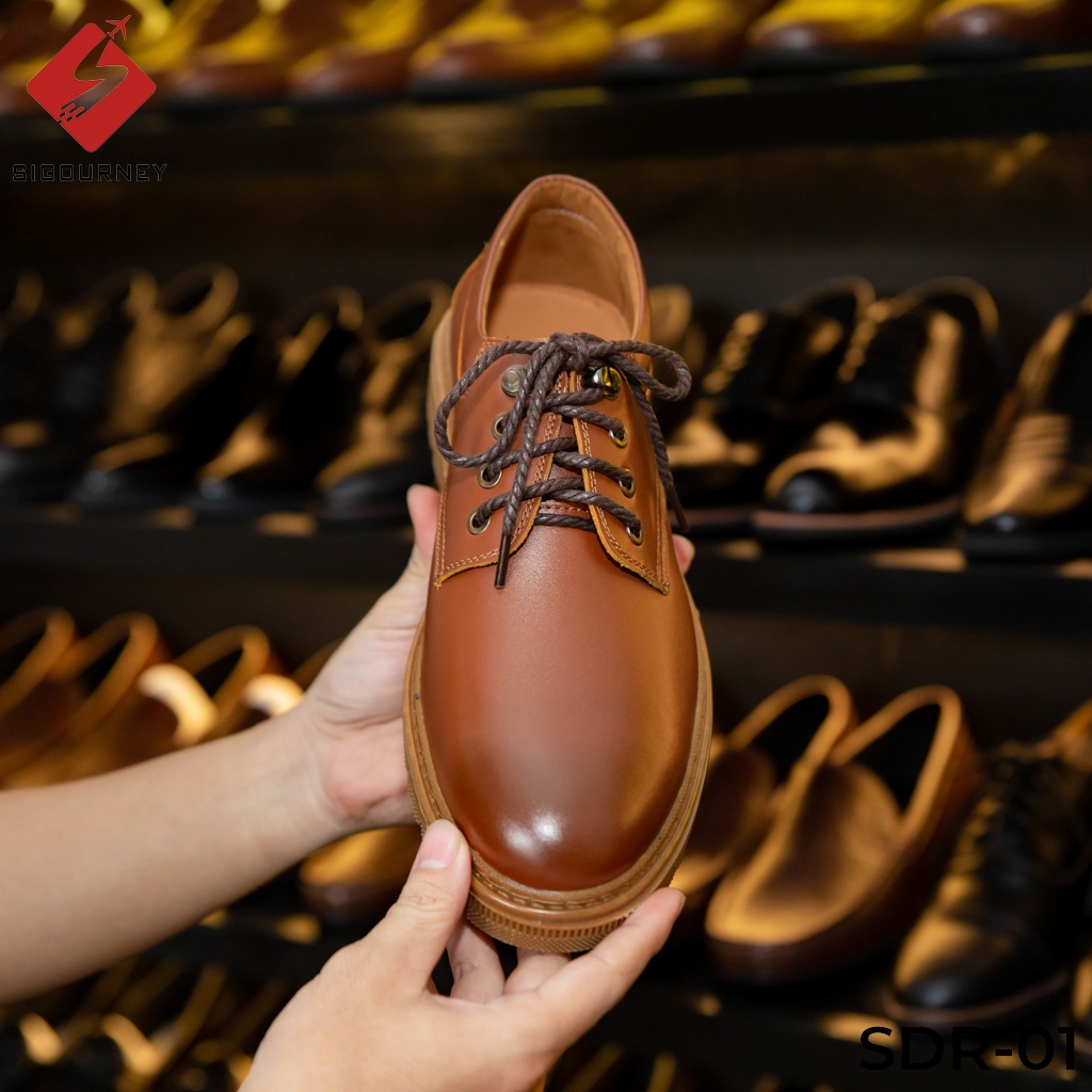 Giày đốc nam da bò màu nâu phong cách bụi bặm trẻ trung SIGOURNEY SDR01 bảo hành 18 tháng