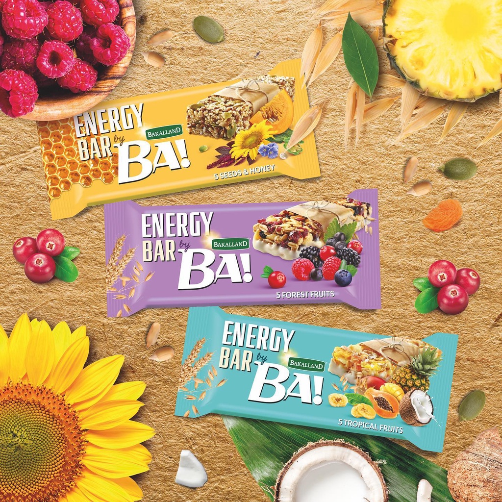 Hộp 3 Thanh ngũ cốc năng lượng Bakalland 40g/ thanh