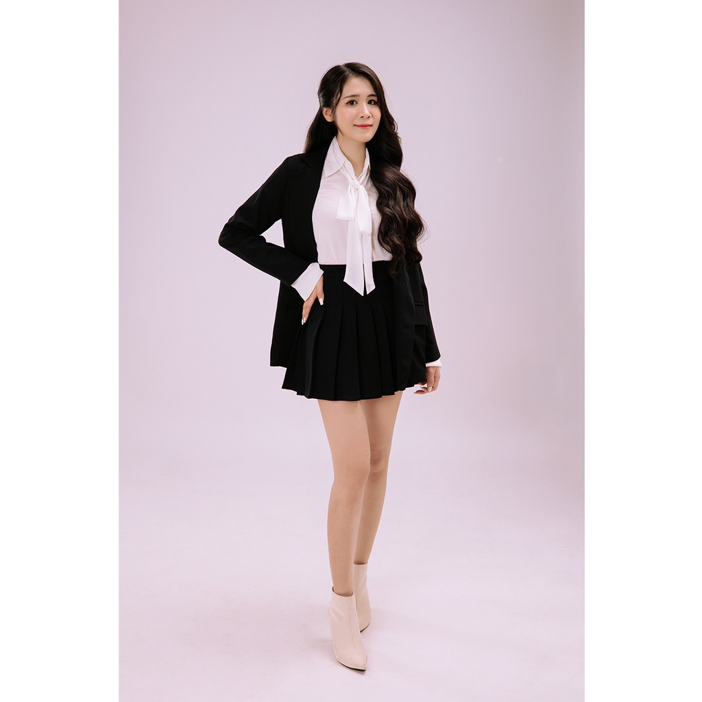 Áo sơ mi nữ công sở Andora kiểu tay dài, thắt dây nơ ở cổ trẻ trung, thanh lịch, tôn dáng, chất liệu lụa cao cấp A0101T
