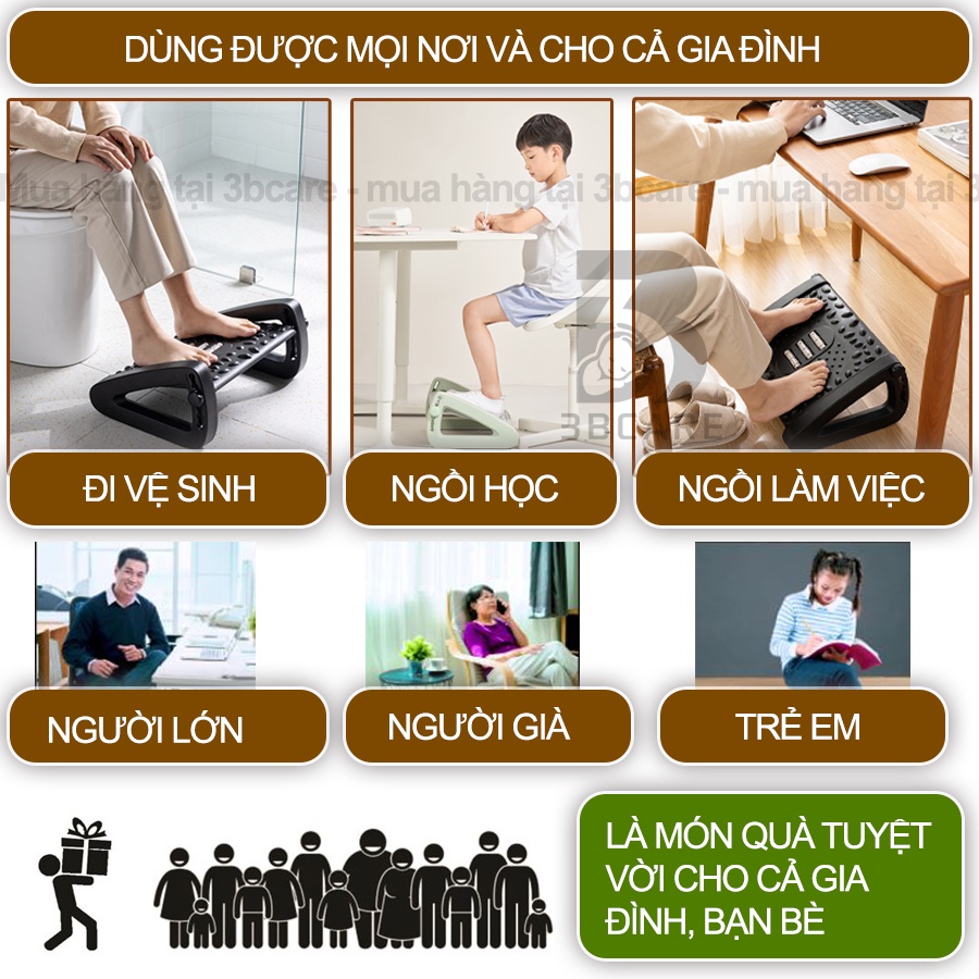 Ghế kê chân văn phòng G10 Alota kết hợp hạt massage to và nhỏ tặng hiệu quả massage gấp 2 lần-Shop 3B Care
