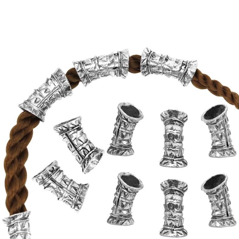 Bộ 59 Hạt Xâu Chuỗi Màu Bạc Phong Cách Vikings