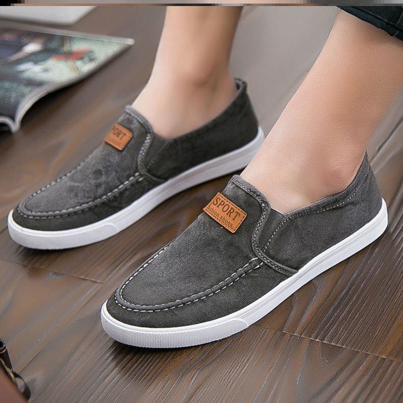 Giày Lười canvas Thoáng Khí plus size 45 Cho Nam