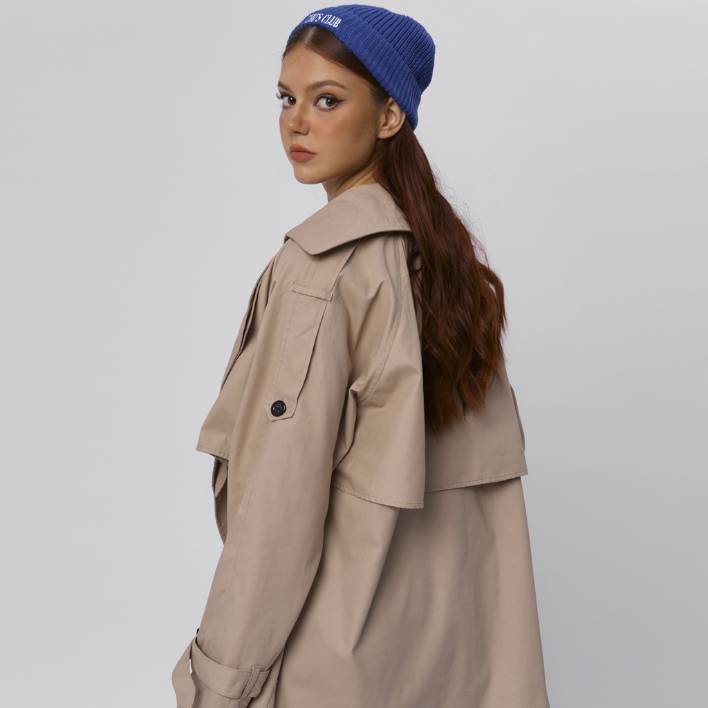 TATICHU - Áo khoác kaki kèm dây lưng - Short Trench Coat