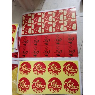 Tem vuông tết dán hộp mứt decal dán siêu chắc