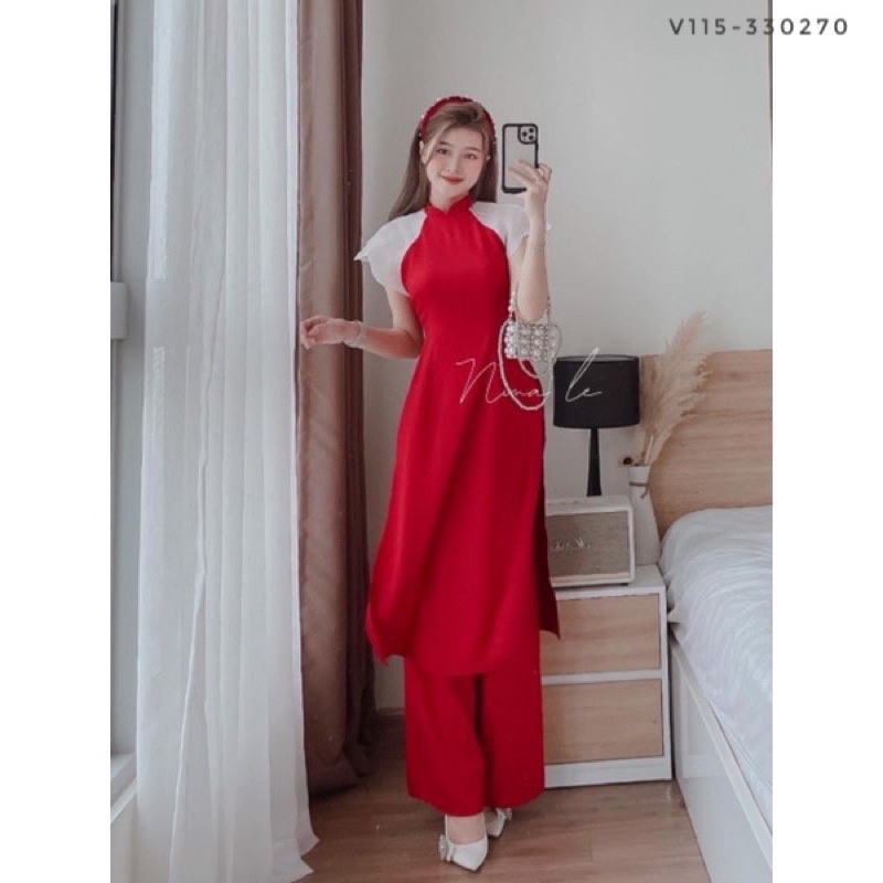 V115 Áo Dài Khoá Dọc Cho Con Ti