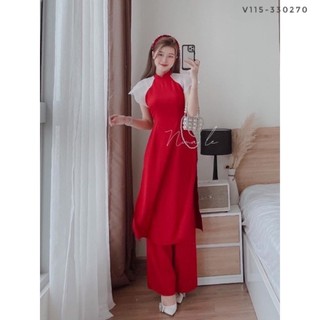 V115 áo dài khoá dọc cho con ti