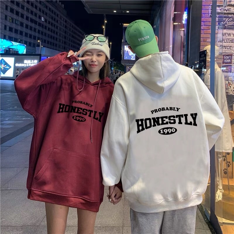 [ Rẻ vô địch ] Áo hoodie form rộng mũ hai lớp - honest 1990