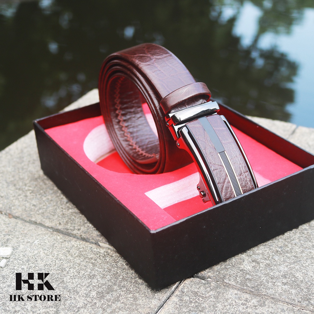 Dây thắt lưng nam da voi cao cấp - full box - hàng chính hãng HK.STORE - sang trọng đẳng cấp.