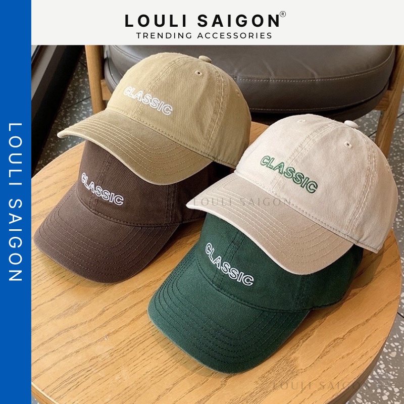 Mũ lưỡi trai CLASSIC thời trang cao cấp, nón lưỡi trai Louli Saigon phong cách Hàn Quốc M18