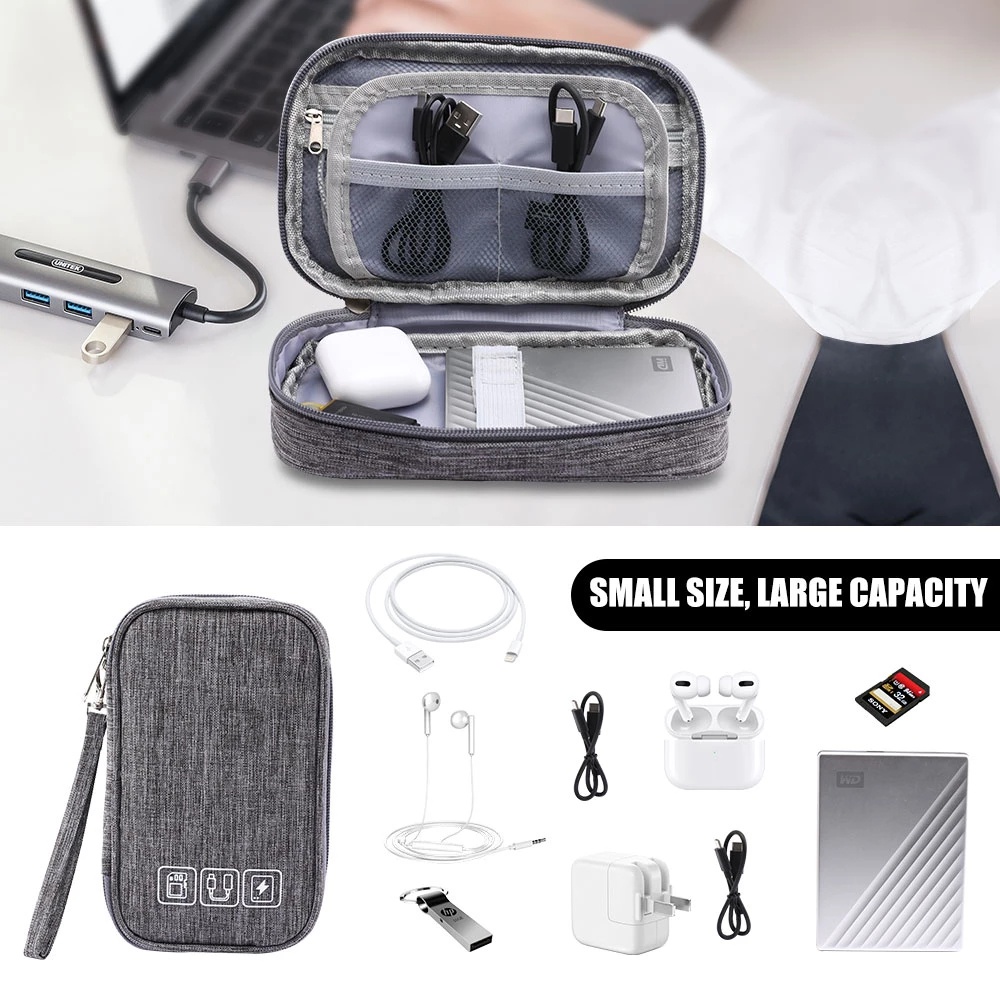 Túi Đựng Dây Cáp / Cáp Sạc USB Chống Thấm Nước Tiện Dụng Mang Theo Du Lịch