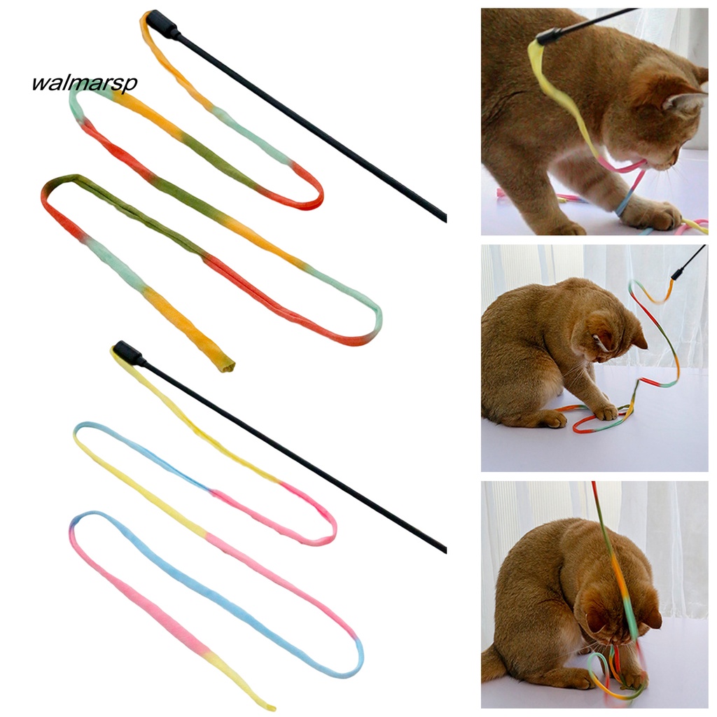 Gậy Đồ Chơi Gắn Dây Ruy Băng / Dải Vải Dài Màu Sắc Tương Tác Vui Nhộn Giảm Căng Thẳng Cho Mèo Cưng