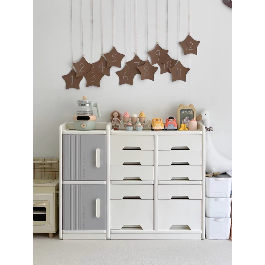Tủ đồ chơi, tủ quần áo trẻ sơ sinh Simple, nhựa nguyên sinh cao cấp, đầy đủ tấm hậu tủ