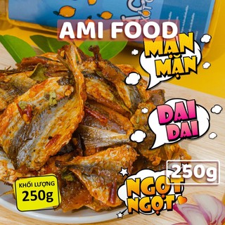 Cá chỉ vàng khô rim lá chanh 250g sốt chua ngọt đồ ăn vặt ami food đạt chuẩn vsattp
