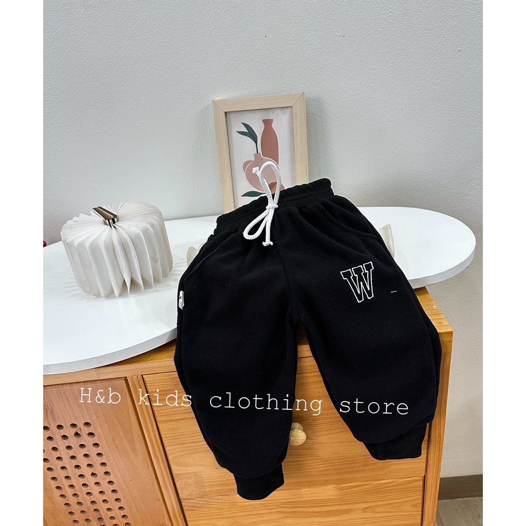 Quần nỉ dáng bom cho bé trai bé gái diện thu đông siêu dễ thương cá tính 8 - 18kg
