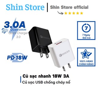 Củ sạc nhanh 18w /3a, có sạc nhanh q.c 3.0 - shin store