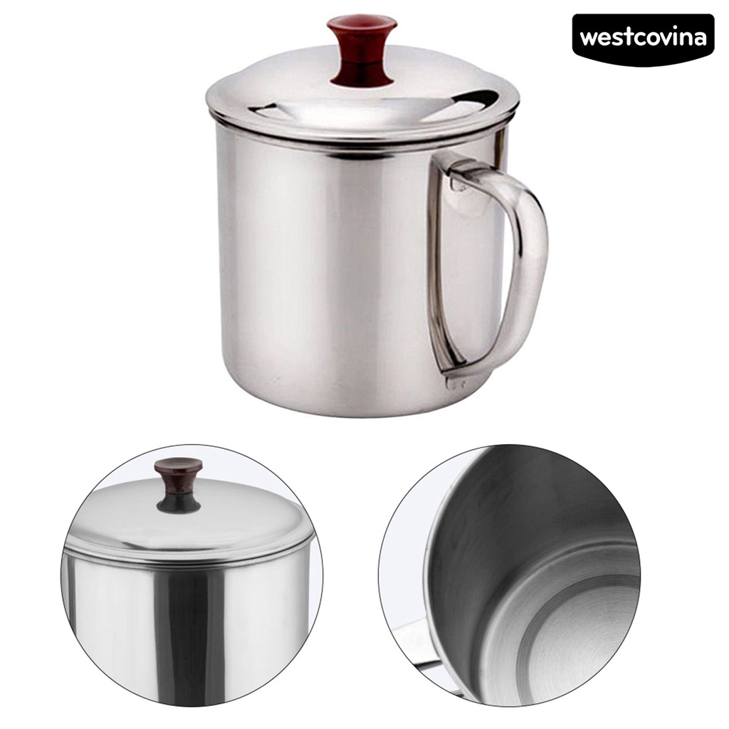 [WEST]⚘Cốc Uống Nước Bằng Thép Không Gỉ Thân Thiện Với Môi Trường Thiết Kế Tay Cầm Cho Cắm Trại