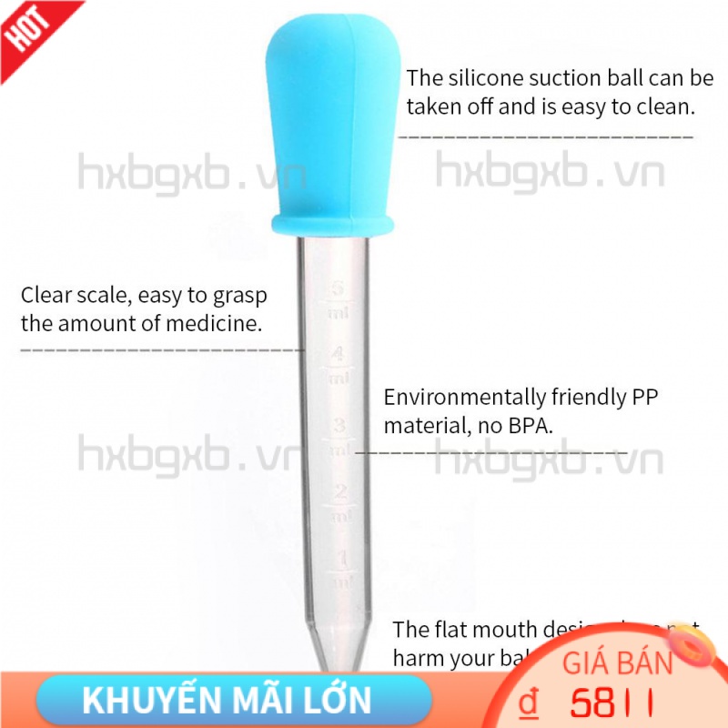 Ống Nhỏ Giọt Đựng Thức Ăn Cho Bé Màu Sắc Ngẫu Nhiên