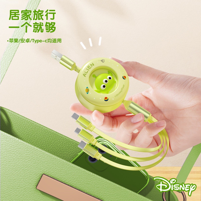 Disney Mickey Mouse Gấu Dâu Tây Lotso Winnie The Pooh 3 trong 1 dây cáp sạc nhanh 3 đầu micro usb type c sạc nhanh cáp