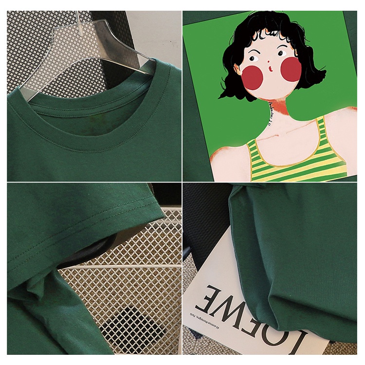 NRVP Áo thun 100% cotton tay ngắn dáng rộng thời trang