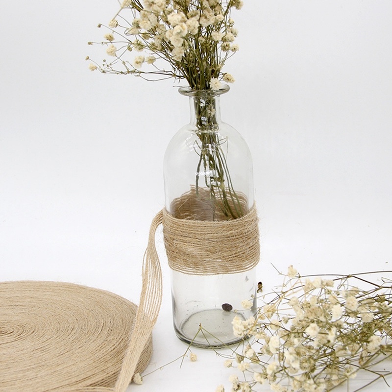 Cuộn Dây Ruy Băng 5M Bằng Vải Bố Tự Nhiên Dùng Trang Trí Tiệc Cưới / Giáng Sinh