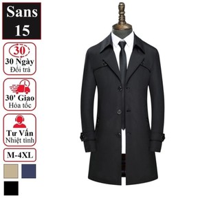 Áo khoác blazer nam kaki Sans15 măng tô hàn quốc mangto dáng vừa big size to cỡ lớn 2xl 3xl 4xl xxl xxxl 80kg 90kg