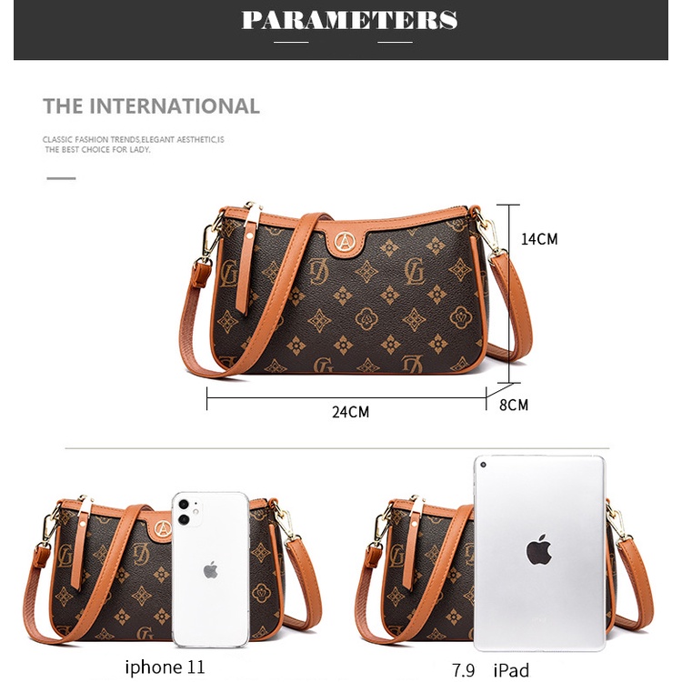 Túi xách nữ da PU họa tiết monogram thời trang cao cấp dự tiệc nhiều ngăn đựng tiện dụng Y3138